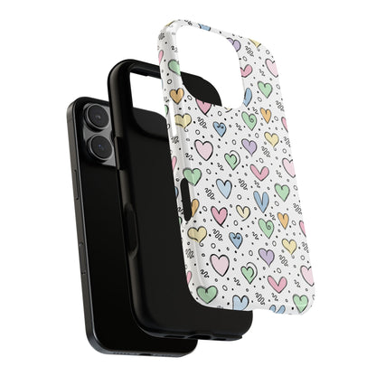 Doodle Hearts Tough Case