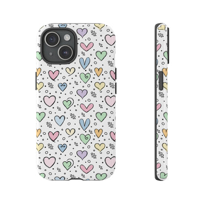 Doodle Hearts Tough Case