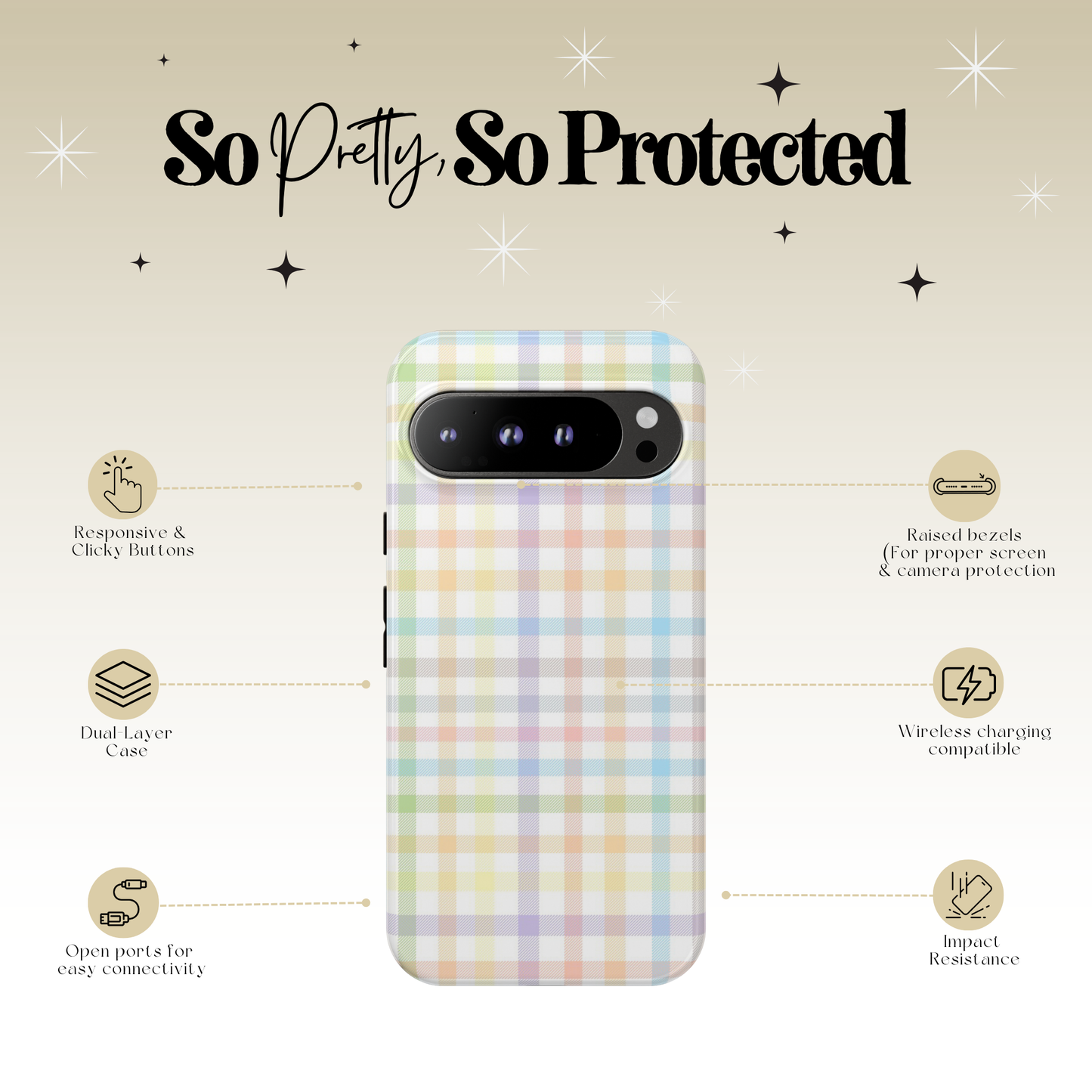 Rainbow Plaid Tough Case