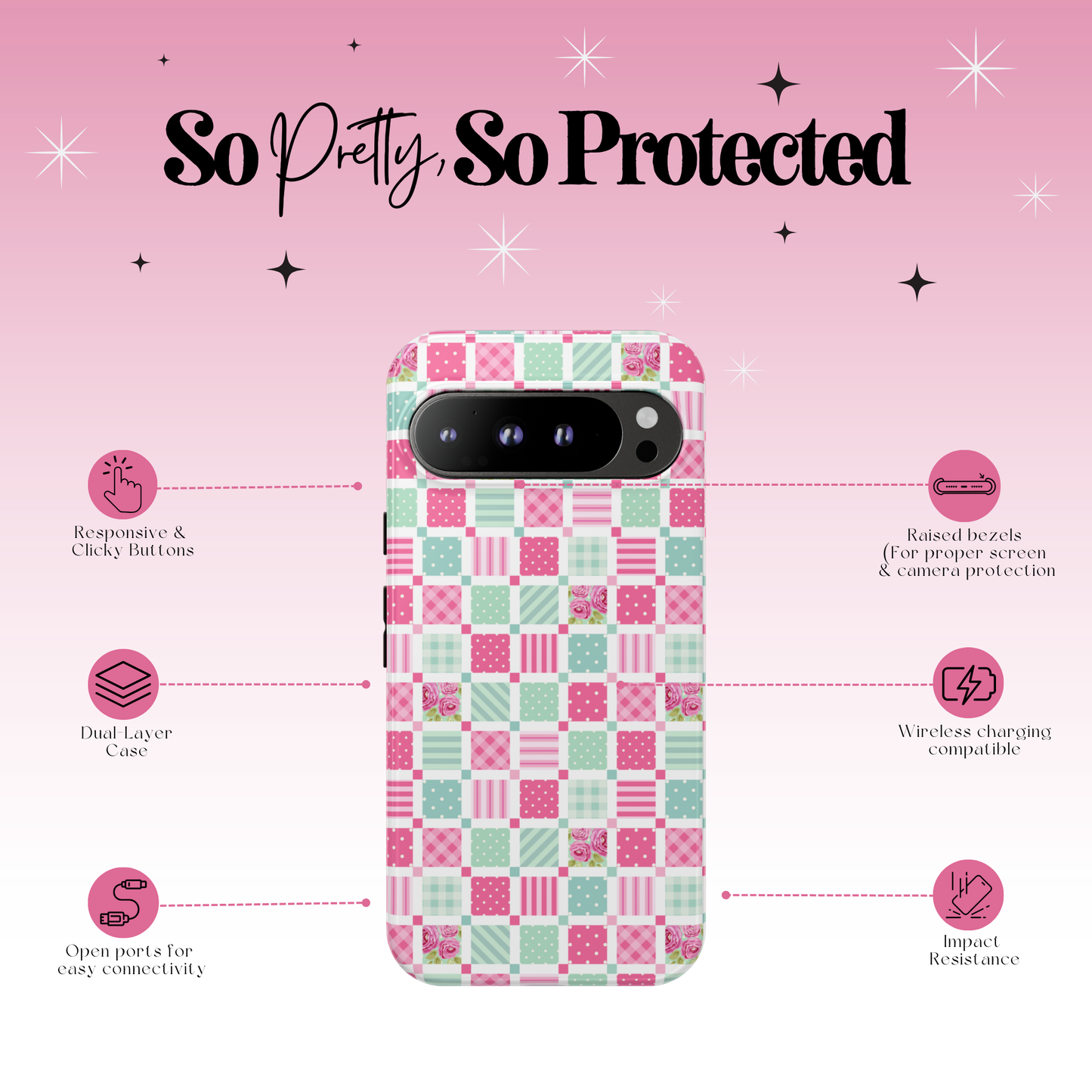 Quilted Rose Garden Tough Case