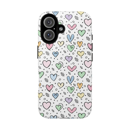 Doodle Hearts Tough Case