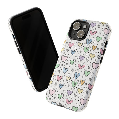 Doodle Hearts Tough Case