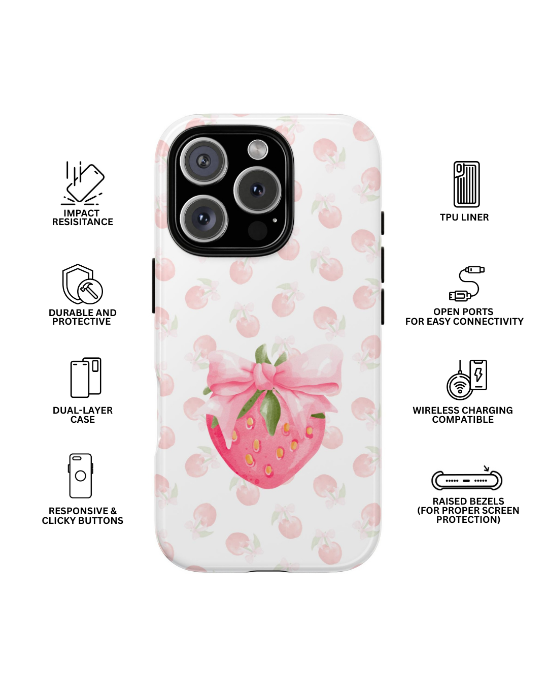 Phone Cases - Cute Strawberry Design